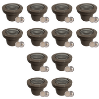 Outdoor Landscape Lighting LED 12V Low Voltage UNF08 4x/8x/12x Package Fiber Glass 12V Low Voltage Commercial PAR36 LED In-ground Well Light IP65 Waterproof with PAR36 10W 160° 3000K Bulb Brown 12 Pack