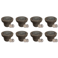 Outdoor Landscape Lighting LED 12V Low Voltage UNF08 4x/8x/12x Package Fiber Glass 12V Low Voltage Commercial PAR36 LED In-ground Well Light IP65 Waterproof with PAR36 10W 160° 3000K Bulb Brown 8 Pack