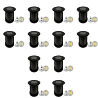 Outdoor Landscape Lighting LED 12V Low Voltage UNS02 4x/8x/12x Package Waterproof In-Ground 12V Low Voltage LED Underground Light Landscape Lighting with MR16 5W 3000K Bulb 12 Pack Black