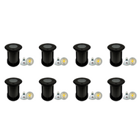 Outdoor Landscape Lighting LED 12V Low Voltage UNS02 4x/8x/12x Package Waterproof In-Ground 12V Low Voltage LED Underground Light Landscape Lighting with MR16 5W 3000K Bulb 8 Pack Black