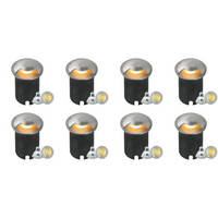 Outdoor Landscape Lighting LED 12V Low Voltage UNS03 4x/8x/12x Package Stainless Steel Mono Directional One Slit In-Ground 12V Low Voltage LED In Ground Landscape Lighting with MR16 5W 3000K Bulb 8 Pack Stainless Steel