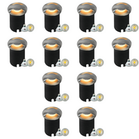 Outdoor Landscape Lighting LED 12V Low Voltage UNS04 4x/8x/12x Package Stainless Steel Bi Directional Two Slit In-Ground 12V Low Voltage LED In Ground Landscape Lighting with MR16 Socket 5W 3000K Bulb 12 Pack Stainless Steel