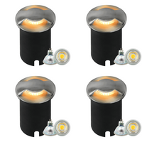 Outdoor Landscape Lighting LED 12V Low Voltage UNS04 4x/8x/12x Package Stainless Steel Bi Directional Two Slit In-Ground 12V Low Voltage LED In Ground Landscape Lighting with MR16 Socket 5W 3000K Bulb 4 Pack Stainless Steel