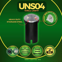 Outdoor Landscape Lighting LED 12V Low Voltage UNS04 4x/8x/12x Package Stainless Steel Bi Directional Two Slit In-Ground 12V Low Voltage LED In Ground Landscape Lighting with MR16 Socket 5W 3000K Bulb