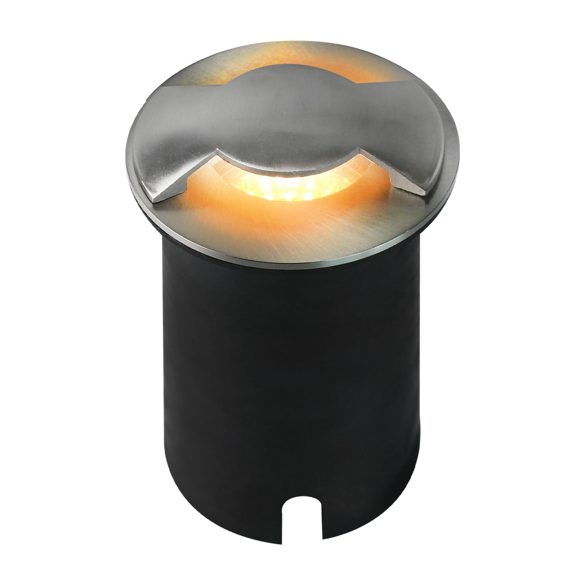 Outdoor Landscape Lighting LED 12V Low Voltage UNS04 Stainless Steel Bi Directional Two Slit In-Ground 12V Low Voltage LED In Ground Landscape Lighting MR16 Socket Stainless Steel