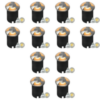Outdoor Landscape Lighting LED 12V Low Voltage UNS05 4x/8x/12x Package Stainless Steel Tri Directional Three Slit In-Ground 12V Low Voltage LED In Ground Landscape Lighting with MR16 5W 3000K Bulb 12 Pack Stainless Steel