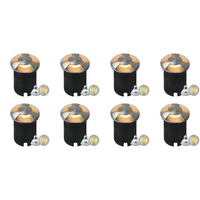 Outdoor Landscape Lighting LED 12V Low Voltage UNS05 4x/8x/12x Package Stainless Steel Tri Directional Three Slit In-Ground 12V Low Voltage LED In Ground Landscape Lighting with MR16 5W 3000K Bulb 8 Pack Stainless Steel