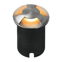 Outdoor Landscape Lighting LED 12V Low Voltage UNS05 4x/8x/12x Package Stainless Steel Tri Directional Three Slit In-Ground 12V Low Voltage LED In Ground Landscape Lighting with MR16 5W 3000K Bulb