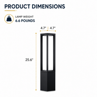 Outdoor Landscape Lighting LED 12V Low Voltage CPLA12 DC12V Low Voltage Integrated LED 3000K Outdoor Aluminum Bollard Path Light Bolted Mount Base IP65 Waterproof