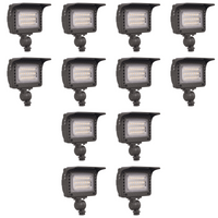 Outdoor Landscape Lighting LED 12V Low Voltage FLACCT20 4x/8x/12x Package 12V Low Voltage Adjustable CCT and Wattage 5W-20W Integrated LED Landscape Lighting Bronze Aluminum Outdoor Floodlight 12 Pack