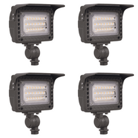 Outdoor Landscape Lighting LED 12V Low Voltage FLACCT20 4x/8x/12x Package 12V Low Voltage Adjustable CCT and Wattage 5W-20W Integrated LED Landscape Lighting Bronze Aluminum Outdoor Floodlight 4 Pack