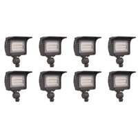 Outdoor Landscape Lighting LED 12V Low Voltage FLACCT20 4x/8x/12x Package 12V Low Voltage Adjustable CCT and Wattage 5W-20W Integrated LED Landscape Lighting Bronze Aluminum Outdoor Floodlight 8 Pack