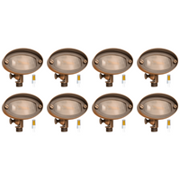Outdoor Landscape Lighting LED 12V Low Voltage FPB03 4x/8x/12x Package Brass Oval LED Directional Floodlight Adjustable Lighting 12V Low Voltage with G4 3W 3000K Bulb 8 Pack