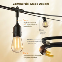 Outdoor Landscape Lighting LED 12V Low Voltage SL102 LED Dimmable Smart Bistro String Lights Outdoor Weatherproof 12V Edison Bulbs
