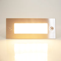 Outdoor Landscape Lighting LED 12V Low Voltage STS02 12V Low Voltage Outdoor Recessed Stainless Steel Brick Wall Light 3000K Warm White Integrated LED Step/ Stair Lighting Fixture