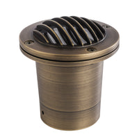 Outdoor Landscape Lighting LED 12V Low Voltage UNBP01 Tulay Brass In-Ground Well Light Grill Face Low Voltage Landscape Lighting Antique Brass