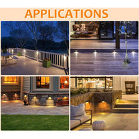 Outdoor Landscape Lighting LED 12V Low Voltage DLAC02 6-Pack 3CCT 3W Low Voltage LED Outdoor Half Moon Deck Lights Package, 12V-24V LED Step Patio Landscape Lights