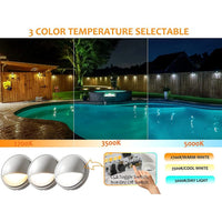Outdoor Landscape Lighting LED 12V Low Voltage DLAC02 6-Pack 3CCT 3W Low Voltage LED Outdoor Half Moon Deck Lights Package, 12V-24V LED Step Patio Landscape Lights