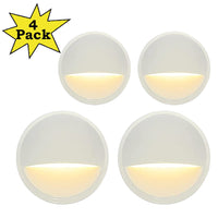 Outdoor Landscape Lighting LED 12V Low Voltage DLA02 4-Pack 2W Low Voltage 2700K Warm White Integrated LED Outdoor Half Moon Deck Lights Package, 12V LED Step Patio Landscape Lights White