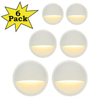 Outdoor Landscape Lighting LED 12V Low Voltage DLA02 6-Pack 2W Low Voltage 2700K Warm White Integrated LED Outdoor Half Moon Deck Lights Package, 12V LED Step Patio Landscape Lights White