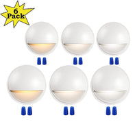Outdoor Landscape Lighting LED 12V Low Voltage DLAC02 6-Pack 3CCT 3W Low Voltage LED Outdoor Half Moon Deck Lights Package, 12V-24V LED Step Patio Landscape Lights White