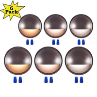 Outdoor Landscape Lighting LED 12V Low Voltage DLAC02 6-Pack 3CCT 3W Low Voltage LED Outdoor Half Moon Deck Lights Package, 12V-24V LED Step Patio Landscape Lights Oil Brushed Bronze