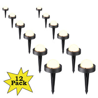Outdoor Landscape Lighting LED 12V Low Voltage ALD10 12-Pack 2700K Warm White Integrated LED 4.5W Outdoor Aluminum Deck Lights Package, 12V Low Voltage Landscape Pathway Lights