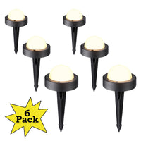 Outdoor Landscape Lighting LED 12V Low Voltage ALD10 6-Pack 2700K Warm White Integrated LED 4.5W Outdoor Aluminum Deck Lights Package, 12V Low Voltage Landscape Pathway Lights