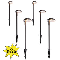 Outdoor Landscape Lighting LED 12V Low Voltage ALP01 6-Pack 5W Low Voltage 12V 3000K Warm White Integrated LED Cast Aluminum Landscape Pathway Lights Package