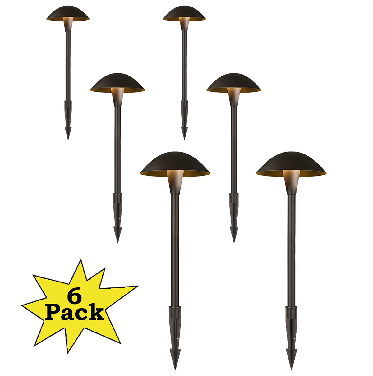 Outdoor Landscape Lighting LED 12V Low Voltage ALPCC06 6- and 12-Pack 5W 3CCT LED Landscape Pathway Light Package, 12V Low Voltage Modern Path Lights 6 Pack