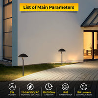 Outdoor Landscape Lighting LED 12V Low Voltage ALPCC06 6- and 12-Pack 5W 3CCT LED Landscape Pathway Light Package, 12V Low Voltage Modern Path Lights