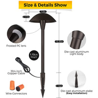 Outdoor Landscape Lighting LED 12V Low Voltage ALPCC06 6- and 12-Pack 5W 3CCT LED Landscape Pathway Light Package, 12V Low Voltage Modern Path Lights