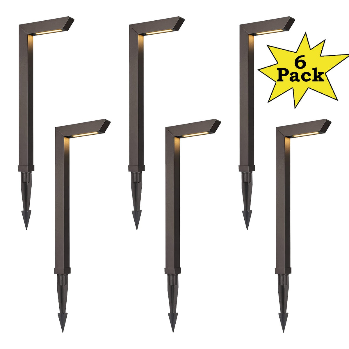 Outdoor Landscape Lighting LED 12V Low Voltage ALPCC07 6-Pack 5W 3CCT LED Landscape Pathway Light Package, 12V Low Voltage Modern Path Lights