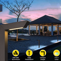 Outdoor Landscape Lighting LED 12V Low Voltage ALPCC07 6-Pack 5W 3CCT LED Landscape Pathway Light Package, 12V Low Voltage Modern Path Lights