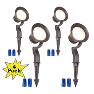 ALS03 4-Pack 5CCT 1800K/2700K/3000K/4000K/5000K Integrated LED Landscape Aluminum  Spotlights Package, Adjustable Wattage 3.7W/7.3W/12W Low Voltage 12V Directional Outdoor Landscape Lighting