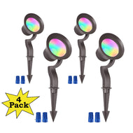 ALSR03 Paquete de 4 luces LED RGB para paisajes, 12 W, bajo voltaje, 12 V, iluminación direccional para exteriores