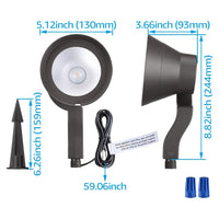 Outdoor Landscape Lighting LED 12V Low Voltage ALSR03 8-Pack RGB LED Landscape Aluminum Spotlight Package, 12W Low Voltage 12V Directional Outdoor Landscape Lighting