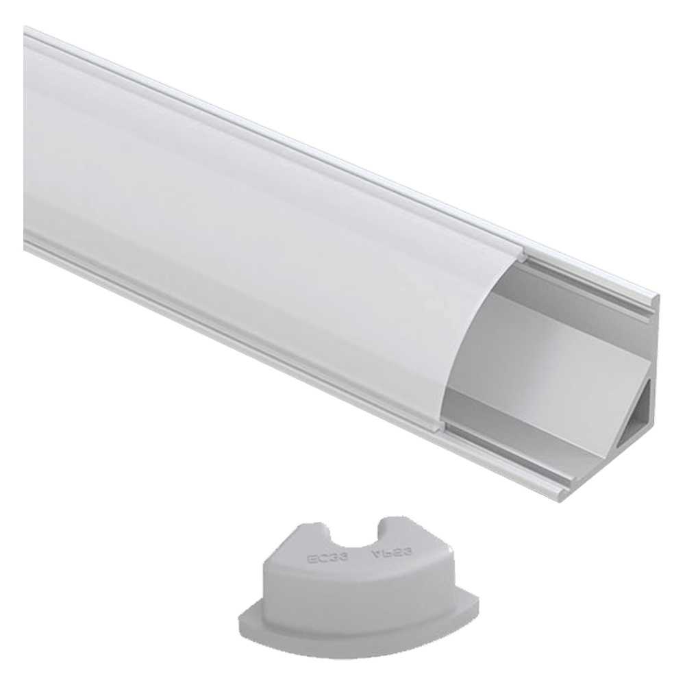 Outdoor Landscape Lighting LED 12V Low Voltage AP59 8 ft Aluminum Channel Corner Mount .63″ (W) x .73″ (H) for LED Strip Lights | 10 Pack Silver