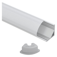 Outdoor Landscape Lighting LED 12V Low Voltage AP59 8 ft Aluminum Channel Corner Mount .63″ (W) x .73″ (H) for LED Strip Lights | 10 Pack Silver