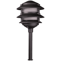 Outdoor Landscape Lighting LED 12V Low Voltage CDPA72 4x/8x/12x Package Black 12V AC/DC Aluminum 12V Low Voltage Landscape Lighting 3 Tier Pagoda Path Light 3W 3000K G4 Bulb