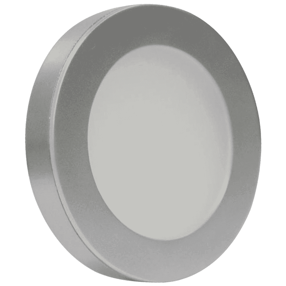 Outdoor Landscape Lighting LED 12V Low Voltage CB07 1.8W DC12V Round LED Dimmable Cast Aluminum Recessed Cabinet Puck Light Down Lighting Fixture Silver