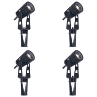 Outdoor Landscape Lighting LED 12V Low Voltage CD43 4x/8x/12x Package 5W 12V Low Voltage Waterproof LED Landscape Narrow Beam Directional Outdoor Aluminum Spotlight 4 Pack Black