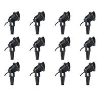 Outdoor Landscape Lighting LED 12V Low Voltage CD75 4x/8x/12x Package 7W 12V Low Voltage LED Directional Outdoor Landscape Aluminum Spotlight Narrow Beam 3000K Black 12 Pack
