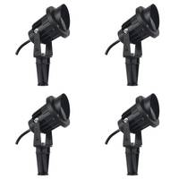 Outdoor Landscape Lighting LED 12V Low Voltage CD75 4x/8x/12x Package 7W 12V Low Voltage LED Directional Outdoor Landscape Aluminum Spotlight Narrow Beam 3000K Black 4 Pack