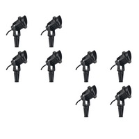 Outdoor Landscape Lighting LED 12V Low Voltage CD75 4x/8x/12x Package 7W 12V Low Voltage LED Directional Outdoor Landscape Aluminum Spotlight Narrow Beam 3000K Black 8 Pack