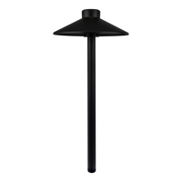 Outdoor Landscape Lighting LED 12V Low Voltage CDPA50 3W 12V Smooth Hat 3000K Warm White Integrated LED 12V Low Voltage Aluminum Path Light Black