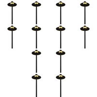 Outdoor Landscape Lighting LED 12V Low Voltage CDPA50 4x/8x/12x Package 3W 12V Low Voltage Smooth Hat 3000K Warm White Integrated LED Low Aluminum Voltage Path Light Black 12 pack