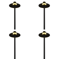 Outdoor Landscape Lighting LED 12V Low Voltage CDPA50 4x/8x/12x Package 3W 12V Low Voltage Smooth Hat 3000K Warm White Integrated LED Low Aluminum Voltage Path Light Black 4 Pack
