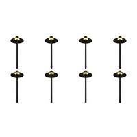 Outdoor Landscape Lighting LED 12V Low Voltage CDPA50 4x/8x/12x Package 3W 12V Low Voltage Smooth Hat 3000K Warm White Integrated LED Low Aluminum Voltage Path Light Black 8 Pack