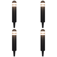 Outdoor Landscape Lighting LED 12V Low Voltage CDPA51 4x/8x/12x Package 3W 12V 3000K Warm White Integrated LED Garden Bollard 12V Low Voltage Aluminum Path Light 4 Pack